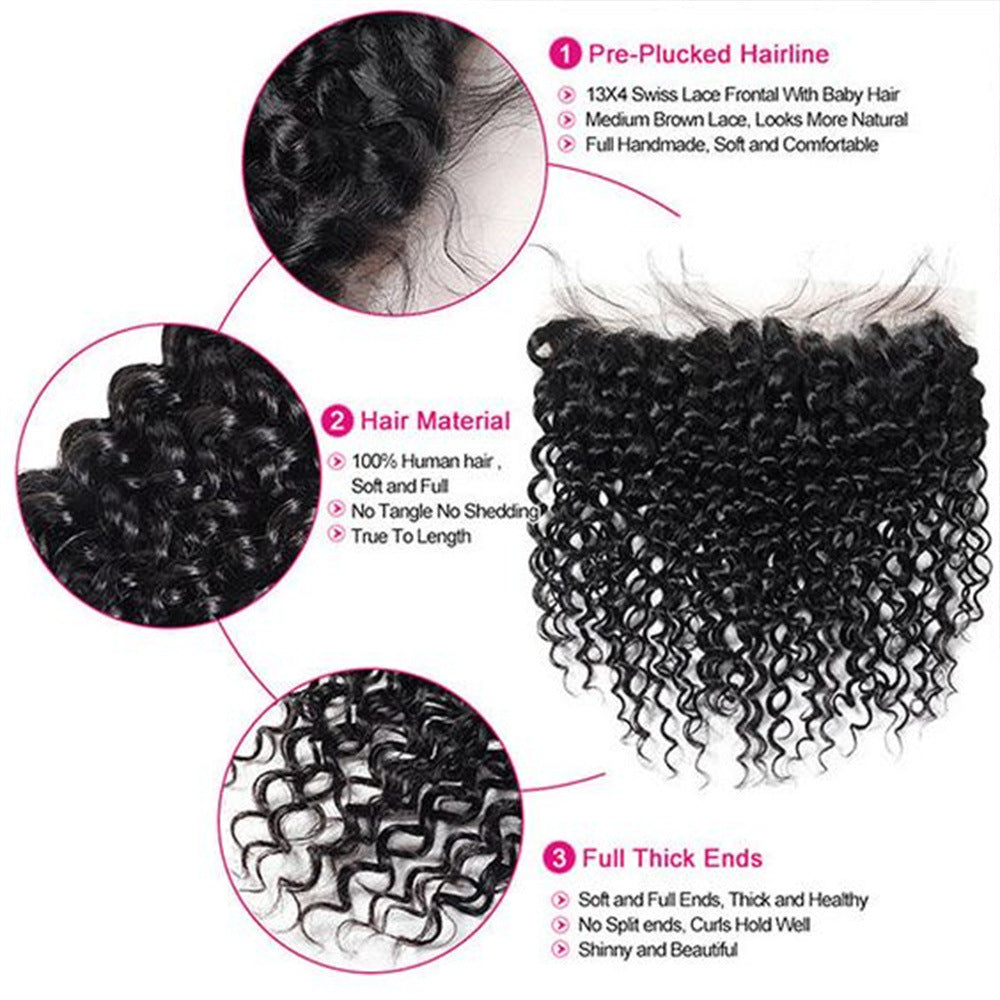 Unica Human Hair 13x4 Lace Frontal – Natural Color Kinky Curly