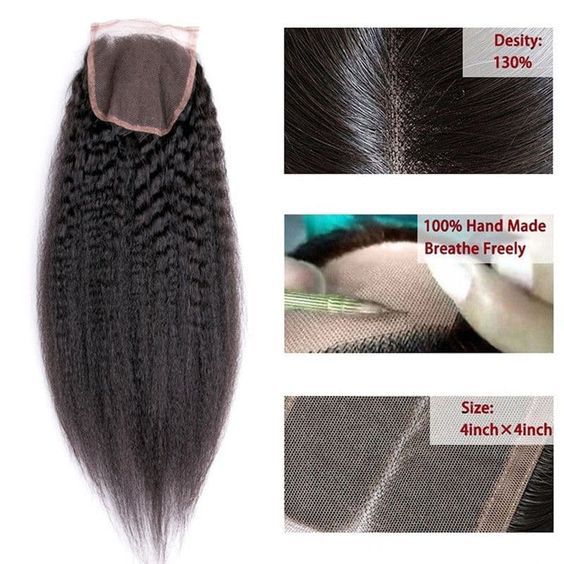 Unica 4x4 Lace Closure - Natural Color Kinky Straight