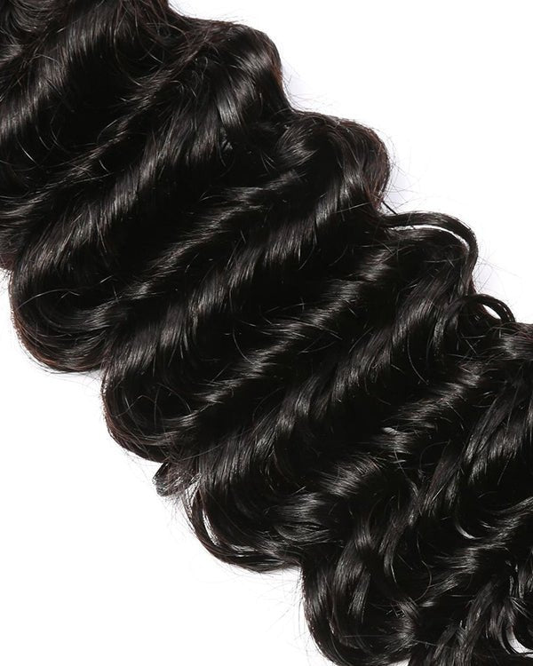 Deep Wave Human Hair Weft Natural Color - UnicaWigs