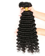 Deep Wave Human Hair Weft Natural Color - UnicaWigs