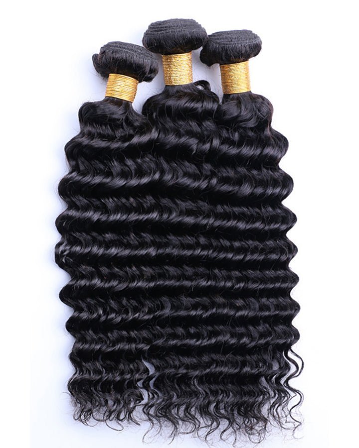 Deep Wave Human Hair Weft Natural Color - UnicaWigs