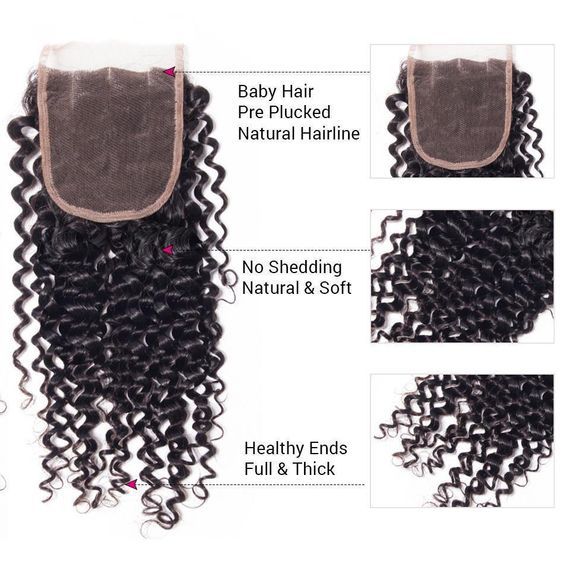 Unica 4x4 Lace Closure - Natural Color Kinky Curly Wave
