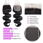 Unica 4x4 Lace Closure - Natural Color Body Wave - UnicaWigs