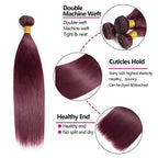Unica Human Hair Weft – Silky Straight 99j Burgundy - UnicaWigs