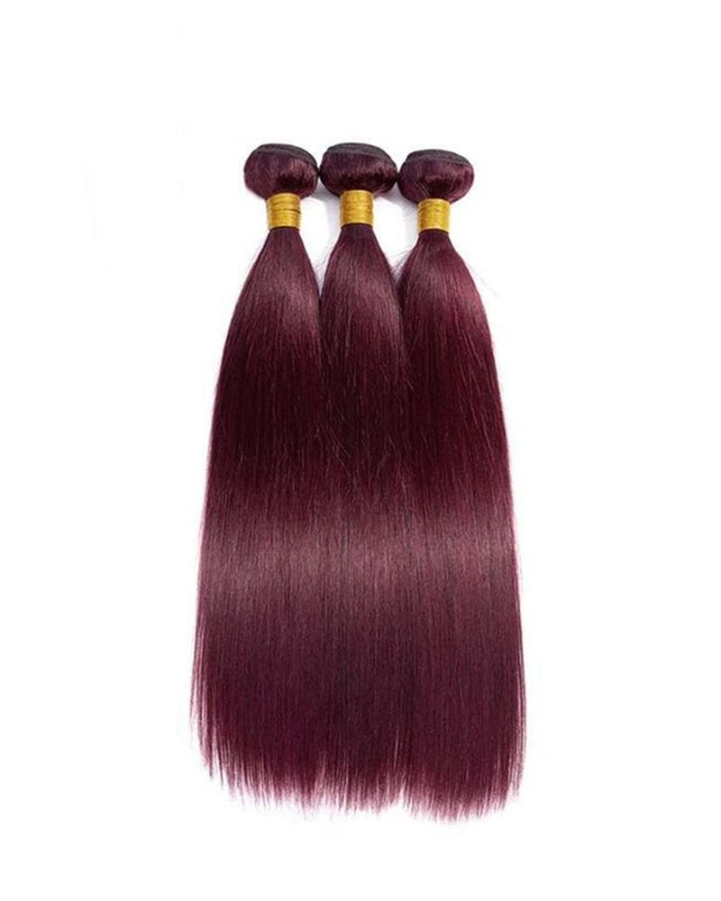 Unica Human Hair Weft – Silky Straight 99j Burgundy - UnicaWigs