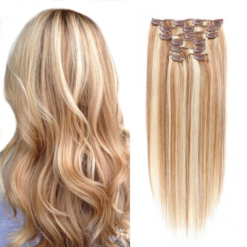 Unica Remy Straight Human Hair Clip-In Extensions – #12/613 - UnicaWigs