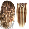 Unica Remy Straight Human Hair Clip-In Extensions – #6/613 - UnicaWigs