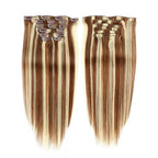 Unica Remy Straight Human Hair Clip-In Extensions – #6/613 - UnicaWigs