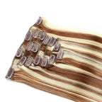 Unica Remy Straight Human Hair Clip-In Extensions – #6/613 - UnicaWigs