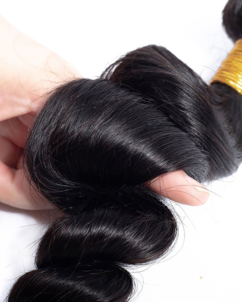 Unicawigs Human Hair Weft Loose Wave Natural Color - UnicaWigs